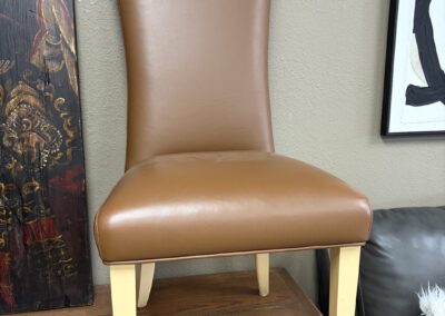 brown leather dining chair image
