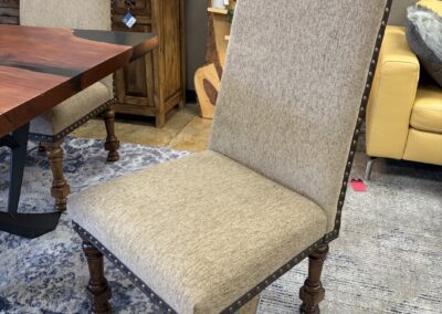 upholstered dining chair with nailhead trim image