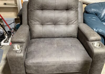 oversized grey faux leather recliner image