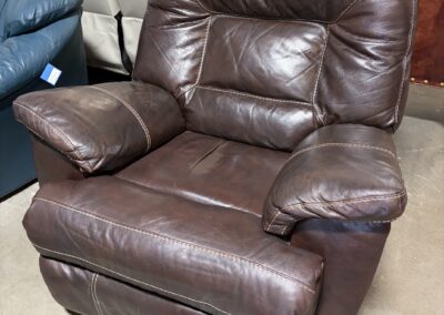 brown leather recliner image