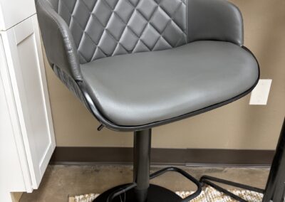 grey faux leather swivel bar stool image
