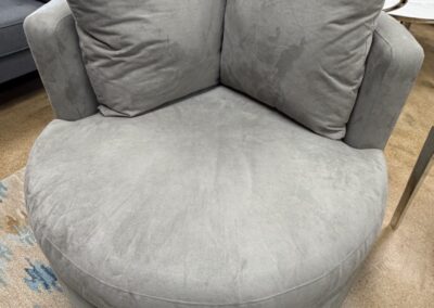Upholstered Grey Round Swivel Chair image