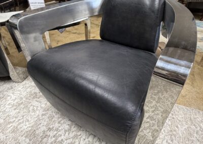 Metal and Leather Side Chair image