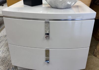 white laquered end table image