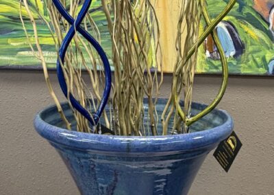 large blue glazed pottery vase image