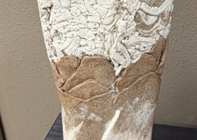 White textured pottery vase image