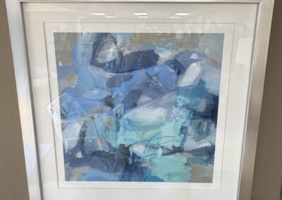 Silver framed limited edition print in blues and silvers image