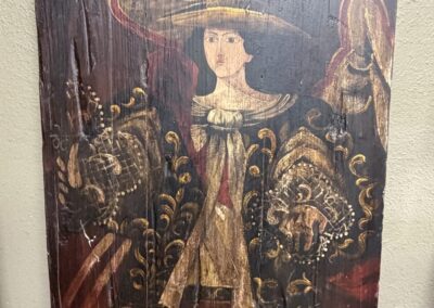 Image painted on wood planks image