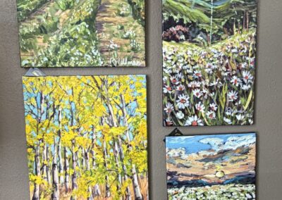 Four oil on canvas paintings of landscapes image