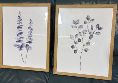 Pair of foliage prints with wood frame image