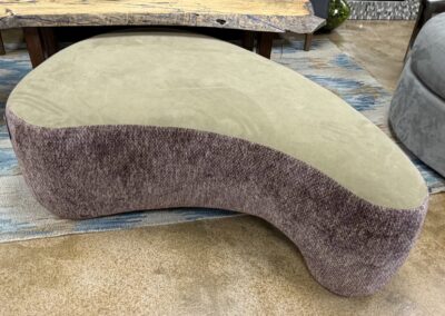 kidney shaped upholstered ottoman
