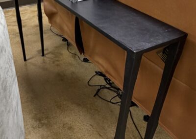 Narrow iron black sofa table