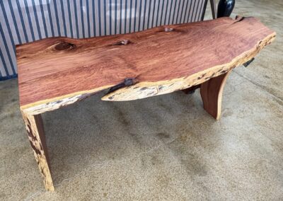 live edge coffee table in wood with waterfall edge image