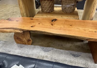 live edge coffee table in wood with waterfall edge image