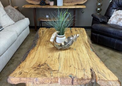 Live edge wood table with live edge feet image