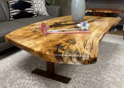 Live edge wood coffee table with metal legs image